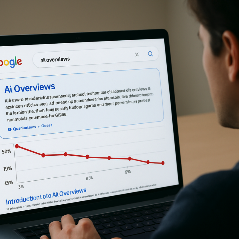 een computerscherm met Google Overviews