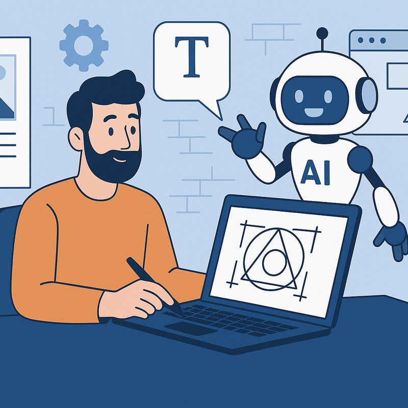 AI en ontwerper illustratie