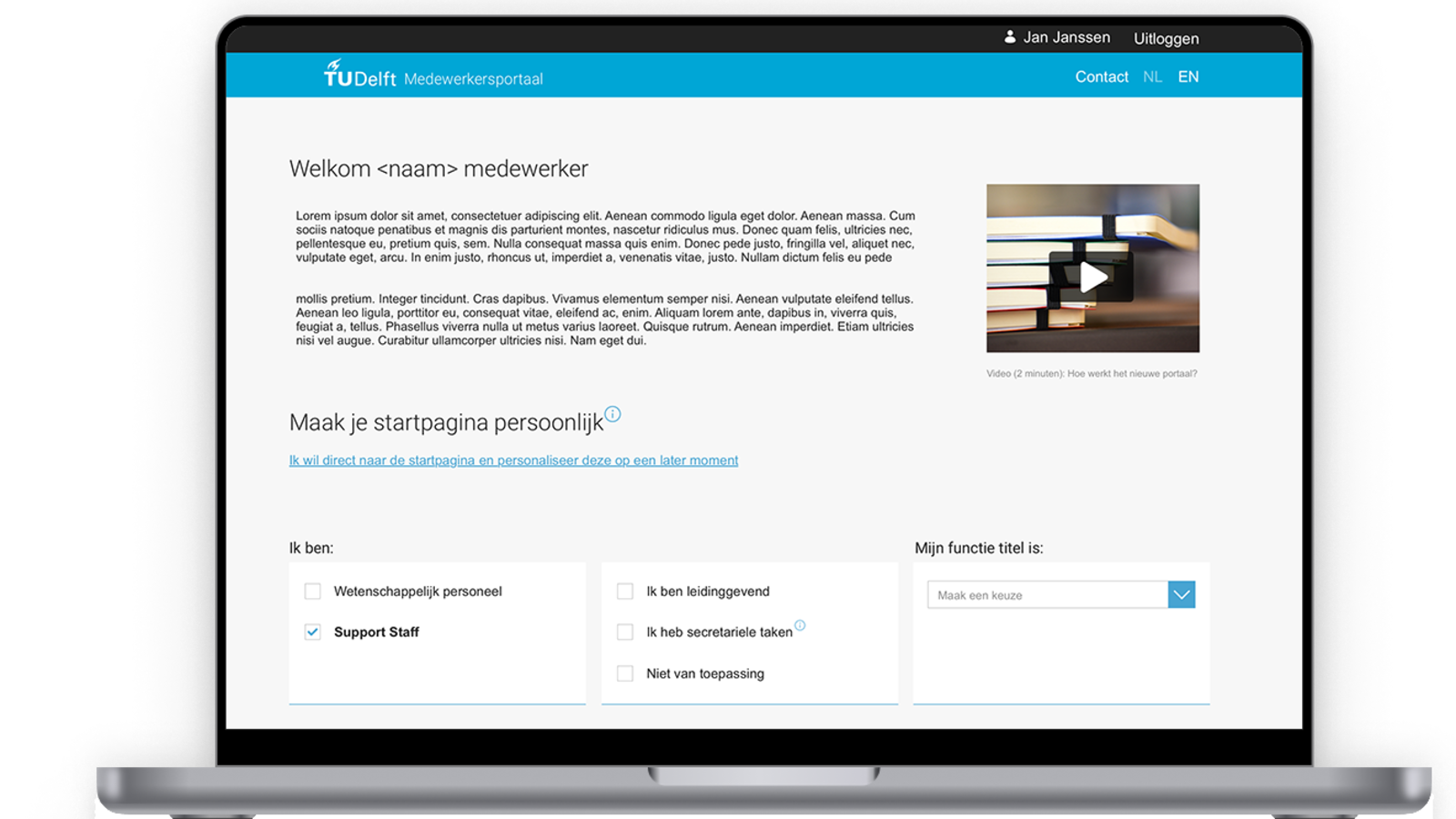 TU Delft na inloggen