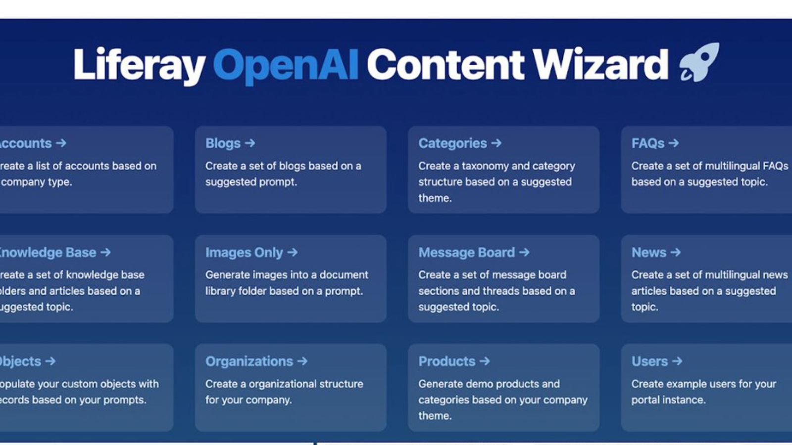 Liferay AI wizzard