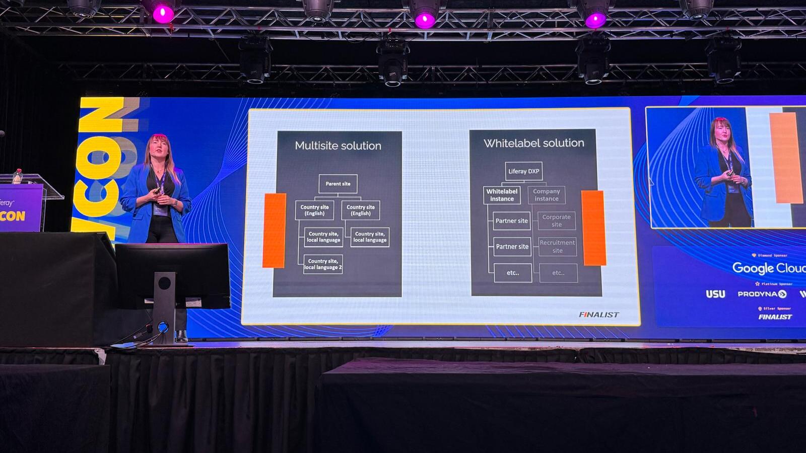 Danielle Ardon op mainstage Liferay Devcon 2024