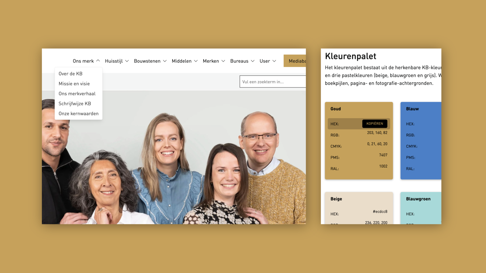 Bransportal voor de huisstijl van de KB