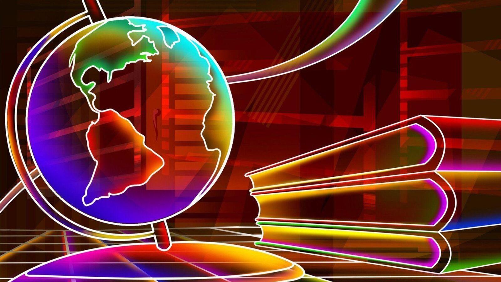 tafel met boeken en globe