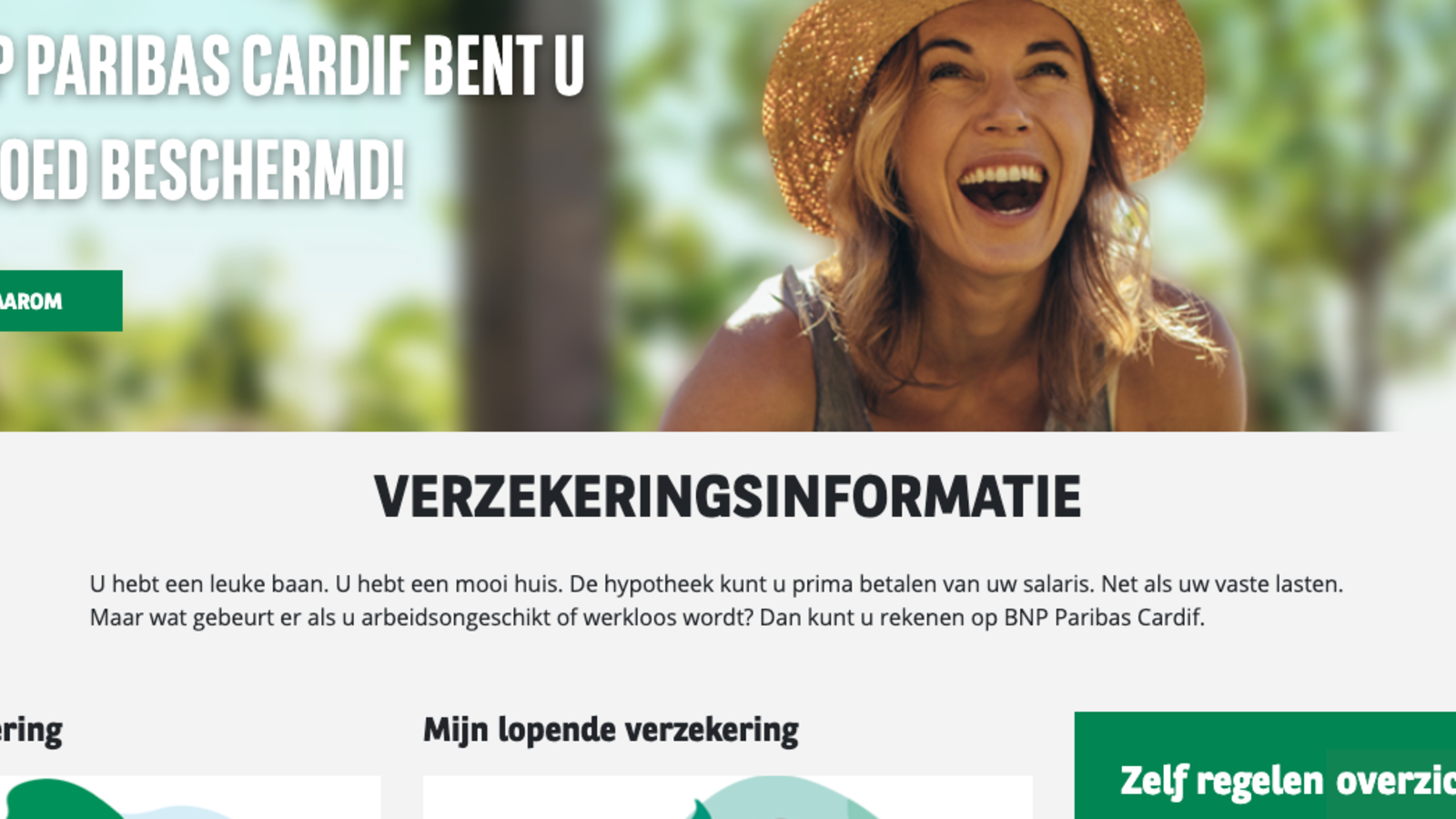 GUI website BNP Paribas Cardif