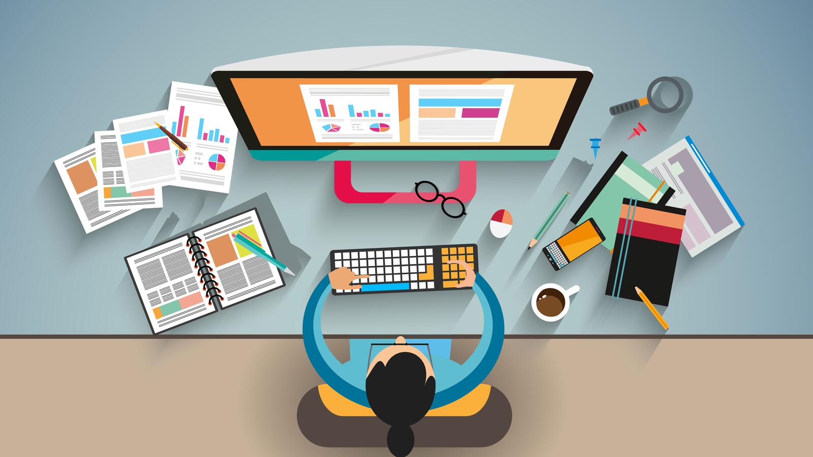 Illustratie van een webdesigner